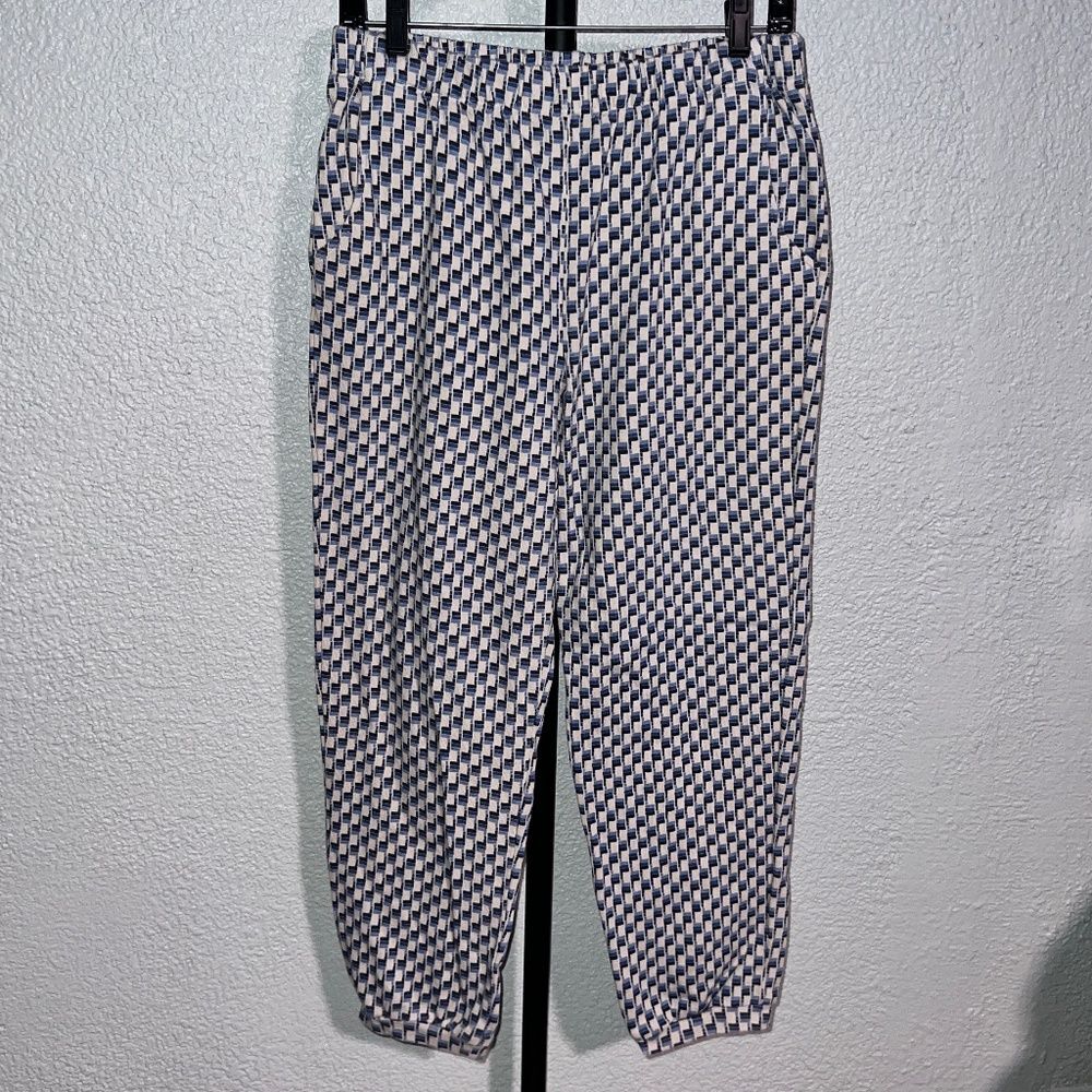 NWT Monrow Tile Lounge Jogger Checkered Sea Blue